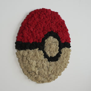 Pokeball - pannello circolare a parete licheni stabilizzati